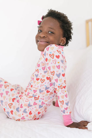 Ollie Jay Heart Felt 2Pc Bamboo Pajamas