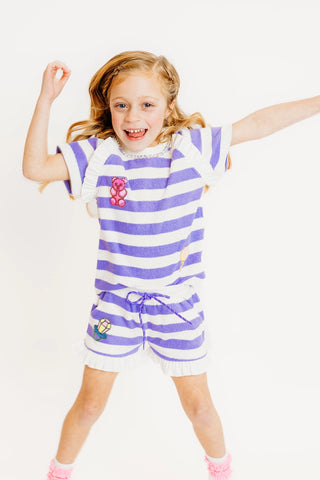 Purple Stripe Terry Cloth Candy Set