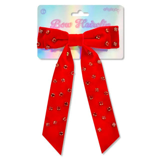 iScream Red Rhinestone Bow Hair Clip