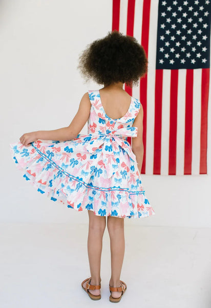 Ollie Jay Lara Poplin Patriotic Bows Dress