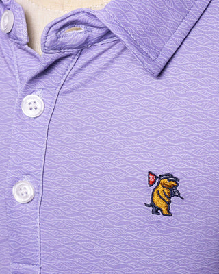 Youth Caddie Golf Wave Polo - Purple