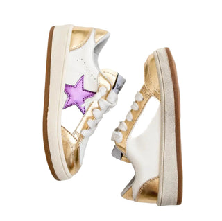 ADULT  Purple & Gold Metallic Star Sneakers