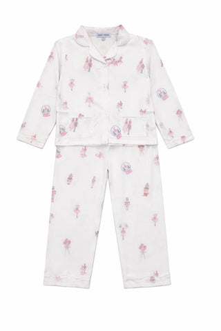 Sweet Dreams kids' white pajamas with pink nutcracker print