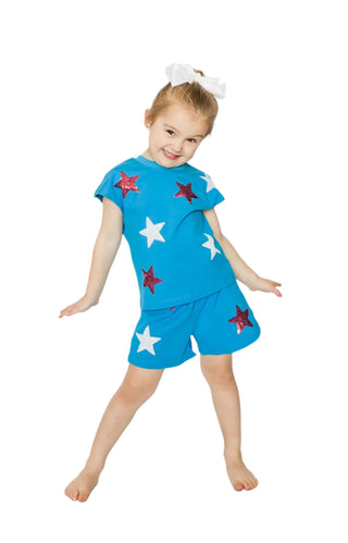 Belle Cher Stars Sequin Set - Red White & Blue