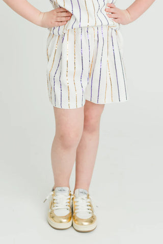 Belle Cher Purple and Gold Stripe Set