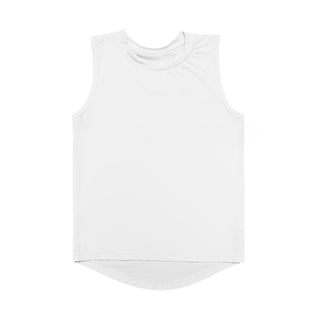 Belle Cher Athletic White High Low Tank Top