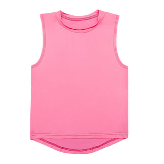 Belle Cher Athletic Neon Pink High Low Tank Top