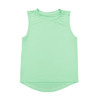 Belle Cher Athletic Neon Green High Low Tank Top