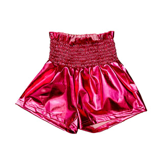 Belle Cher Hot Pink Metallic Swing Shorts