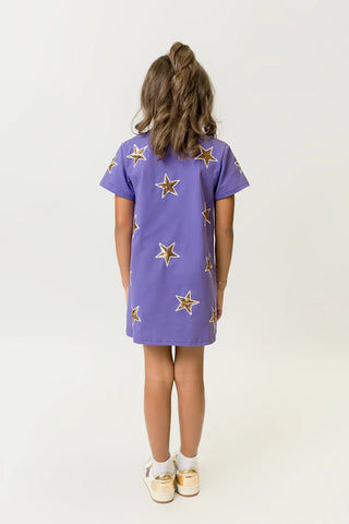 Belle Cher Purple/Gold Sequin Star Dress
