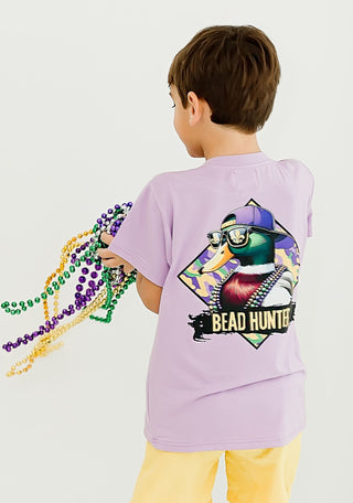 Belle Cher Purple Mardi Gras Bead Hunter S/S Tee