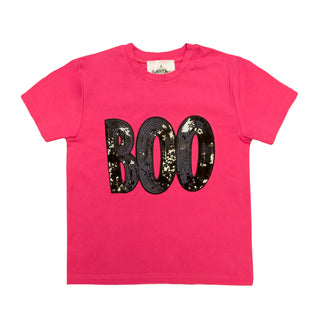 Hot Pink Boo Halloween Sequin S/S Tee