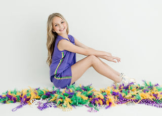 Belle Cher Purple/Sequin 2Pc Knit Short Set