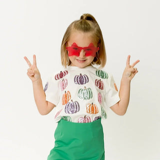 Kid's Fall Multi Sequin Pumpkin Tee
