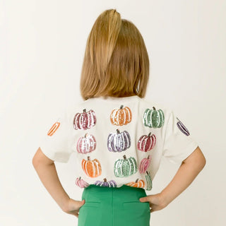 Kid's Fall Multi Sequin Pumpkin Tee