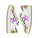 KIDS Purple & Gold Metallic Star Sneakers