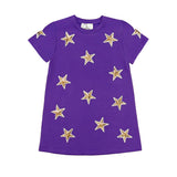 Belle Cher Purple/Gold Sequin Star Dress