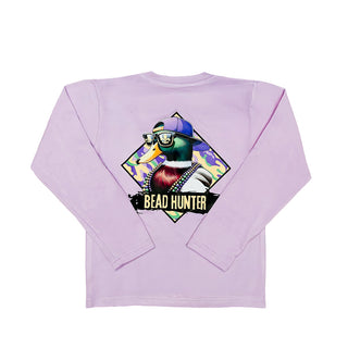 Belle Cher Purple Mardi Gras Bead Hunter L/S Tee