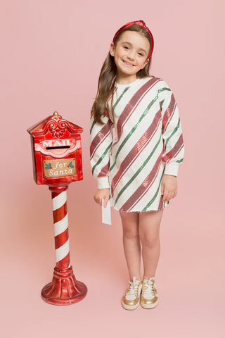 Belle Cher Candy Cane Sweatshirt Dress