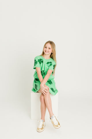 Belle Cher Green Clover 2Pc Short Set