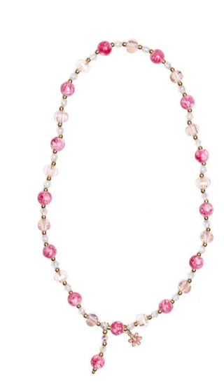 Great Pretenders Boutique Pink Crystal Beaded Flower Necklace