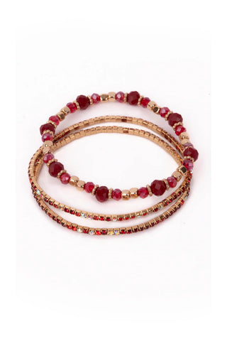 Great Pretenders Boutique Ruby Red Bracelet Set- 3pcs