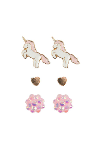 Great Pretenders 3Pk Boutique Chic Unicorn Studded Earrings