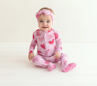 Posh Peanut One Piece Daisy Love Zippered Footie