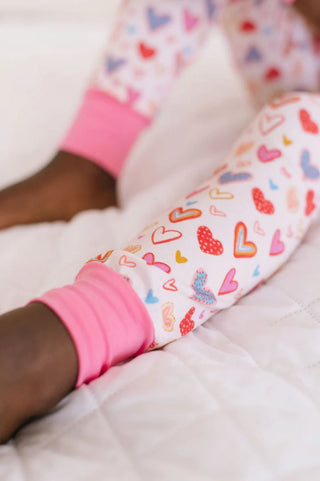 Ollie Jay Heart Felt 2Pc Bamboo Pajamas