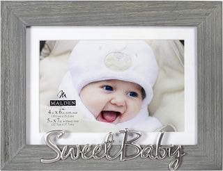 Sweet Baby 4X6 Gray Distressed Picture Frame