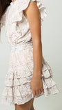 Gustavia Dress in Pink Mini Roses
