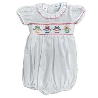 Lulu Bebe Ornament Smock Waist Bubble w/ Ruffle Collar