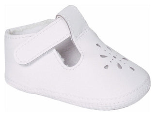 Baby Deer Kennedy Leather Crib Shoes- White