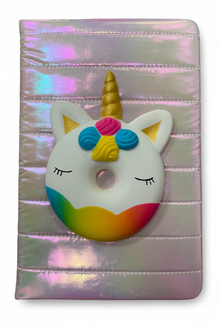 Bari Lynn Quilted Squish Journal- Shiny Donut Unicorn
