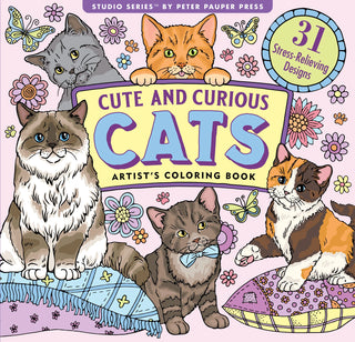 Cute & Curious Cats Coloring Book