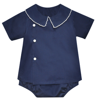 Navy Riley Diaper Set