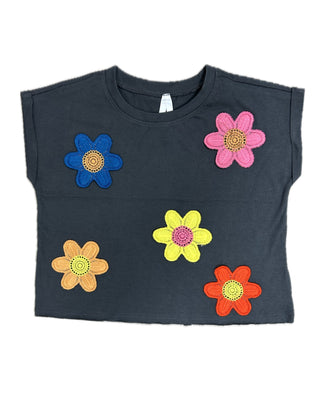 Crochet Flowers Sleeveless Tee