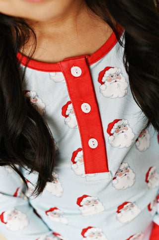Swoon Baby Blue Santa Butterknit 2Pc PJs