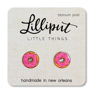 Lilliput Little Things Earrings - Pink Sprinkle Donut