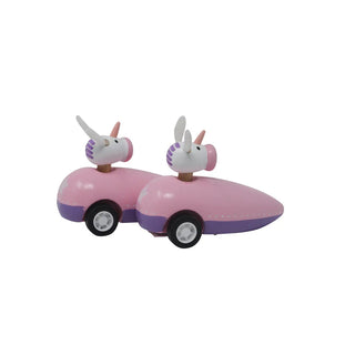 Mini Wooden Pull Back unicorn Racers