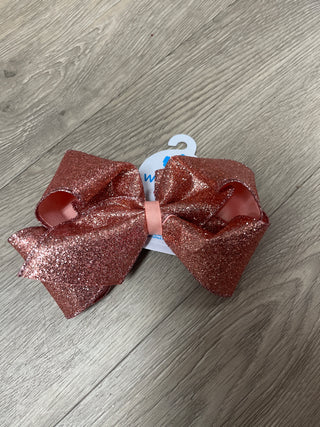 King Glitter Overlay Rose Pink Bow