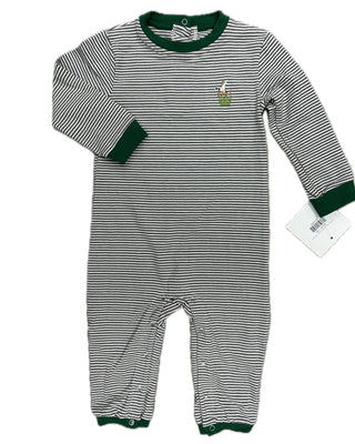 Itsy Bitsy Striped Brown/Green Mallard Long-Sleeved Romper