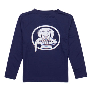 Properly Tied L/S Retriever Navy Performance Tee