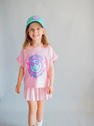 Anything is Possible Bubblegum Pink Printed Tee