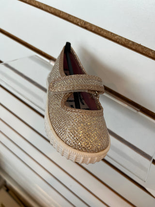 Kimey Rose Gold Sparkly Mary Jane Shoes
