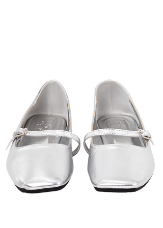 Kids Adele Mini Patent Leather Shoes - Sterling Silver