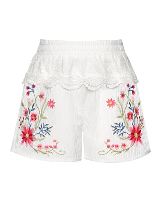 Hannah Banana Embroidered Floral Set With Lace Trim
