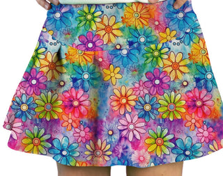 Azarhia Athleisure Watercolor Daisy Tennis Skirt