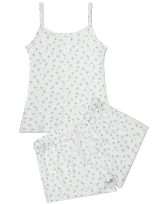 iScream Blue Floral Pointelle Tank & Short Set