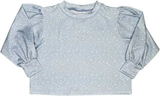 Honesty Blue Floral Puff Sleeve Top